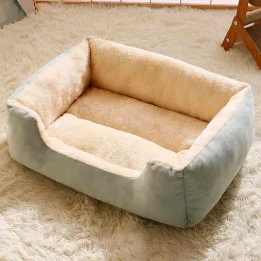 Pet Cat Bed Sofa Warm House Candy-colored Square Nest Pets Kennels for Small Dogs Cats Winter Puppy Kittens Sleeping Baskets