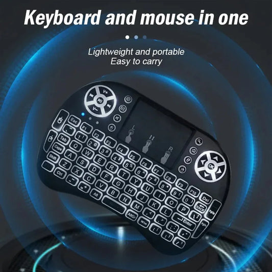 I8 Mini Wireless Keyboard 7 Color Backlit Russian French Spanish Portuguese Arabic 2.4G Air Mouse Remote for Android TV Box PC