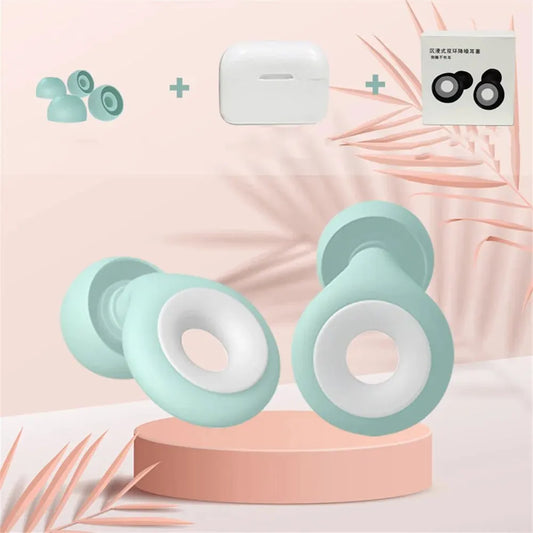 1Pair Sleep Noise Reduction Earplug Soft Silicone Ear Muffs Noise Protection Travel Reusable Swimming Waterproof Ear Plugs