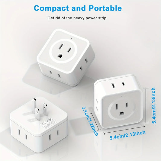 5 Way Multi Plug Outlet Extender, Wall Outlet Expander, Small Electrical Outlet Splitter for Travel, Home, Office, Dorm