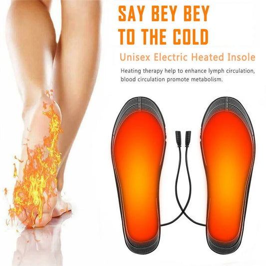 USB Rechargeable Heated Insoles Size 35-46 DIY Customizable Electric Heated Shoes Pad for Outdoor Skiing Winter Foot Warmers