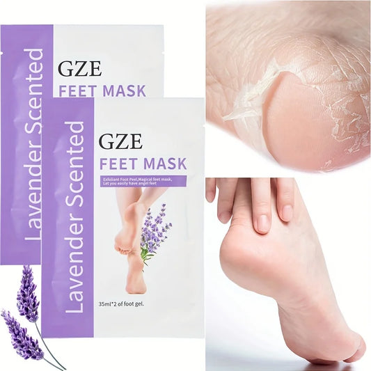 GZE Foot Peel Mask Skin Exfoliating Foot Masks for Dry, Rough Cracked Feet Heels, Callus, Dead Skin Remover - Feet Peeling Mask