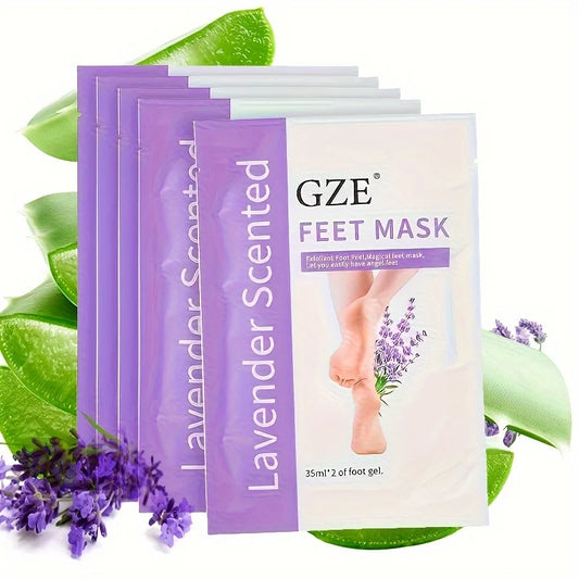 GZE Foot Peel Mask Skin Exfoliating Foot Masks for Dry, Rough Cracked Feet Heels, Callus, Dead Skin Remover - Feet Peeling Mask