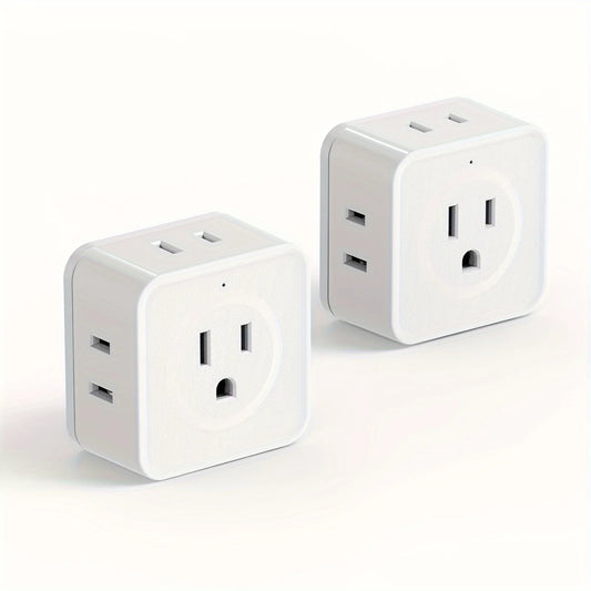 5 Way Multi Plug Outlet Extender, Wall Outlet Expander, Small Electrical Outlet Splitter for Travel, Home, Office, Dorm